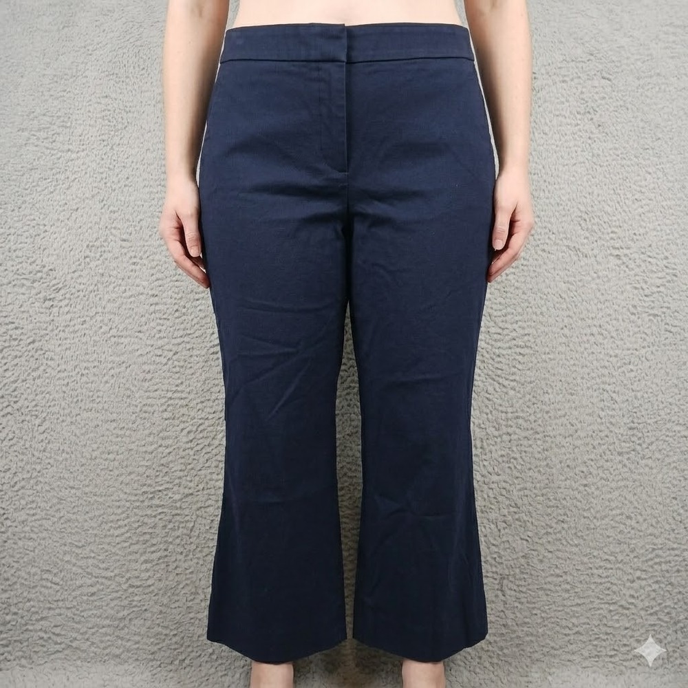 Polished Career J.Crew Kelsey Pant 12 Navy Blue‎ Cotton Viscose Blend Trousers